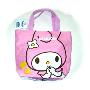 My Melody - Big Print Official Pink Canvas Lunch Box Tote Bag / Hand bag NWT